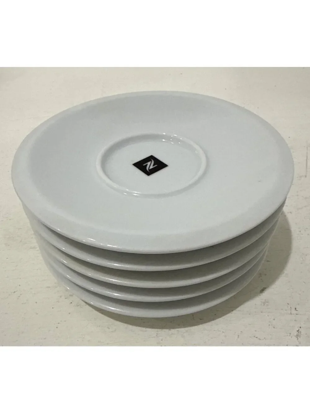 Set of 5 Nespresso Branded Professional Collection Porcelain Cappuccino Saucers